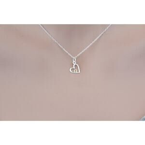 Sterling Silver Birthstone Heart November Gold Topaz Crystal Necklace